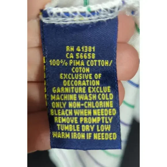 Polo Ralph Lauren Striped Pattern Collared Polo Shirt XL Short Sleeve 100 Cotton - Picture 9 of 9